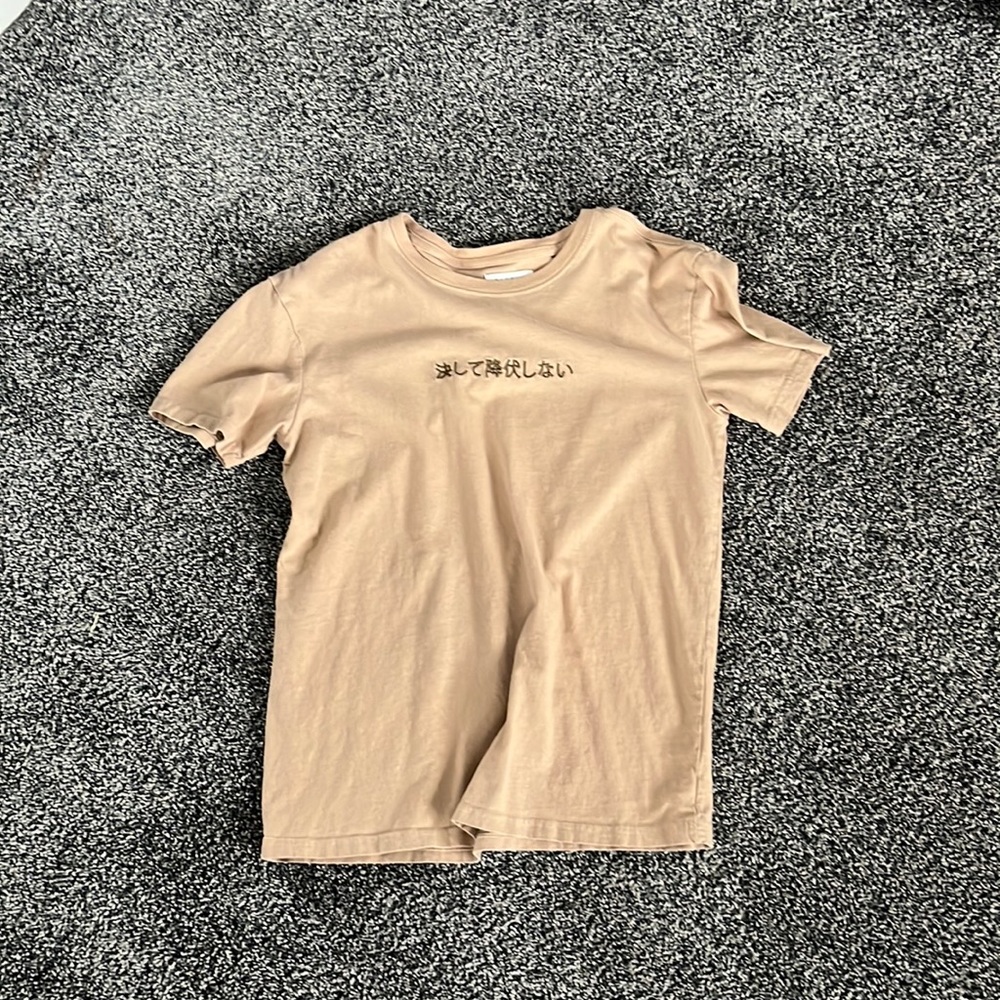 Tan PacSun Tee with writing, size small men’s, never used